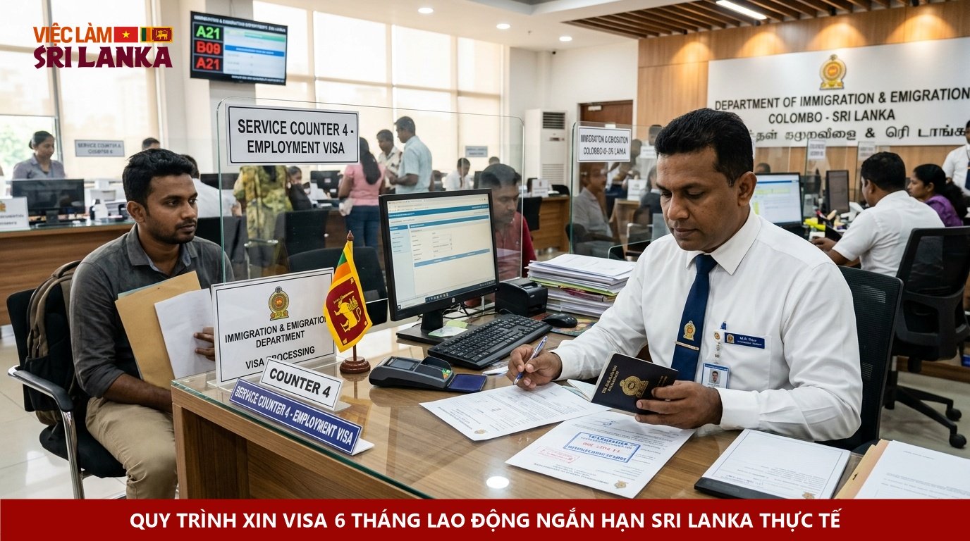 Quy trình xin visa 6 tháng lao động ngắn hạn Sri Lanka thực tế