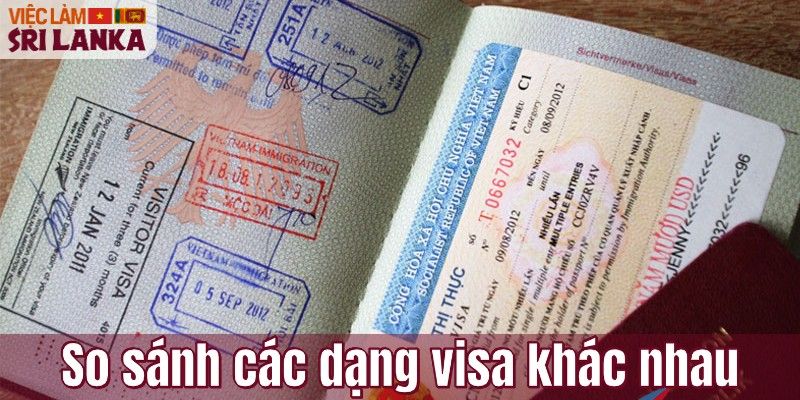 So sánh các dạng visa khác nhau