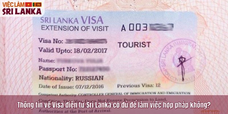 Thông tin về Visa điện tử Sri Lanka có đủ để làm việc hợp pháp không?